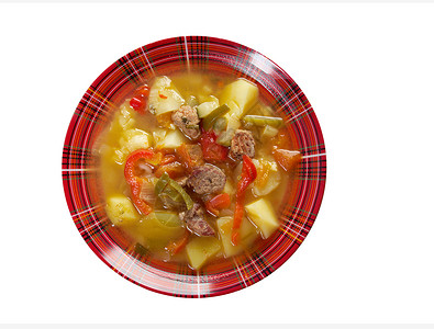 Lecho牛肉汤蔬菜盘子食物课程胡椒高清图片