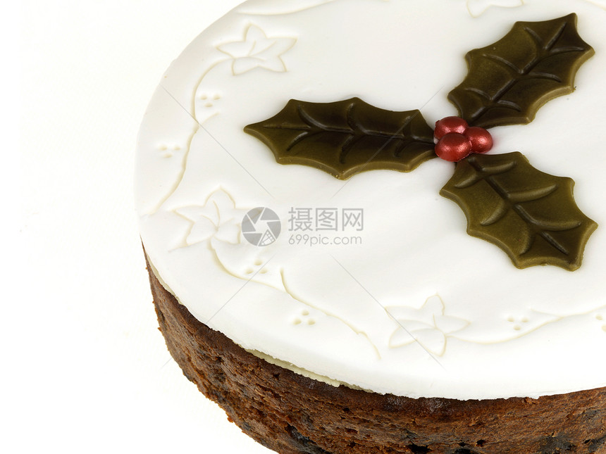 圣诞蛋糕蛋糕水果白色装饰冰镇图片