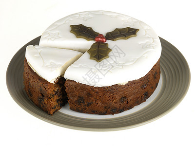 圣诞蛋糕水果冰镇蛋糕装饰白色背景图片