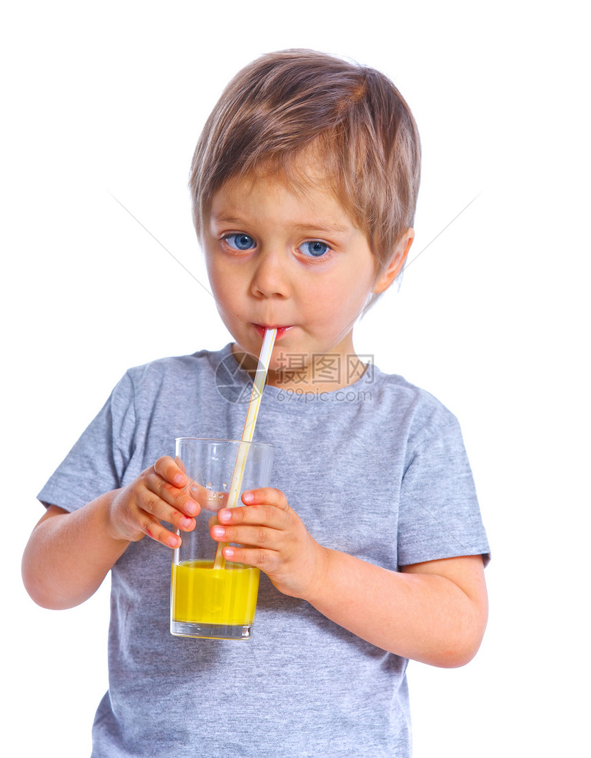 小男孩 喝橙汁童年食物早餐男生孩子快乐幸福果汁橙子花蜜图片