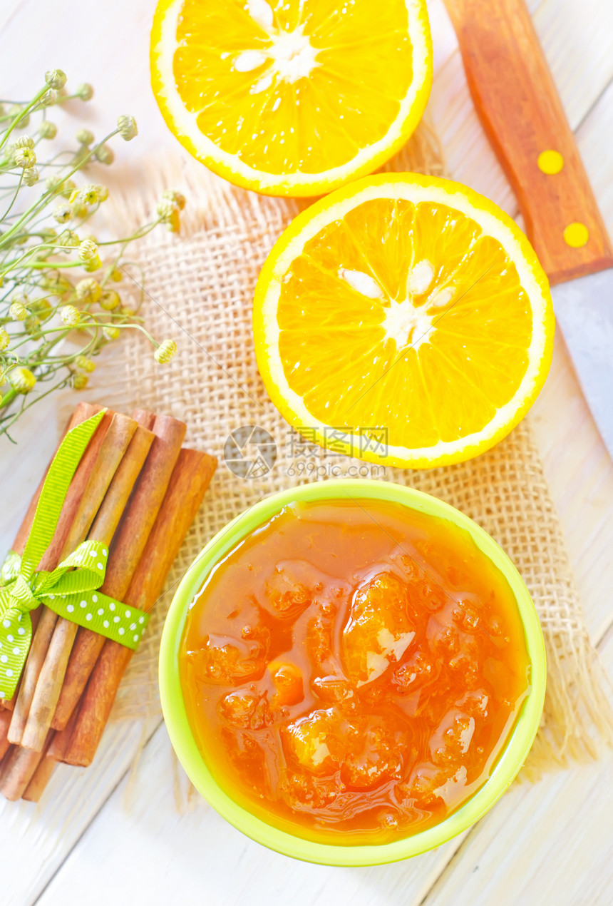 橙果酱厨房小吃产品食谱甜点营养桌子水果叶子美食图片