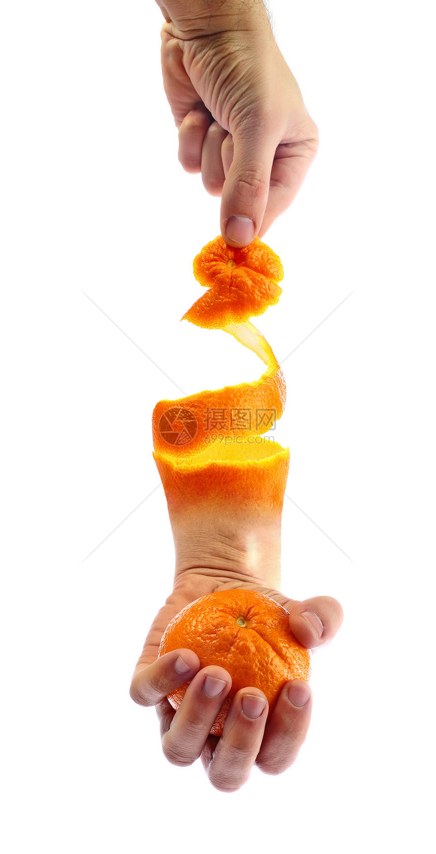 握着橙子图片