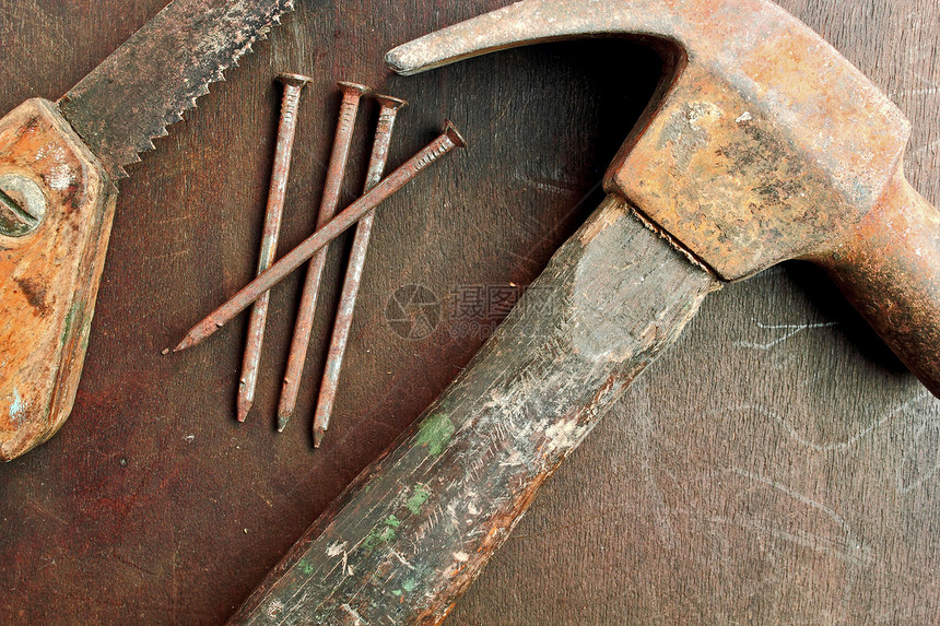 旧工具桌子金属木材工匠古董木匠劳动制作者锤子店铺图片