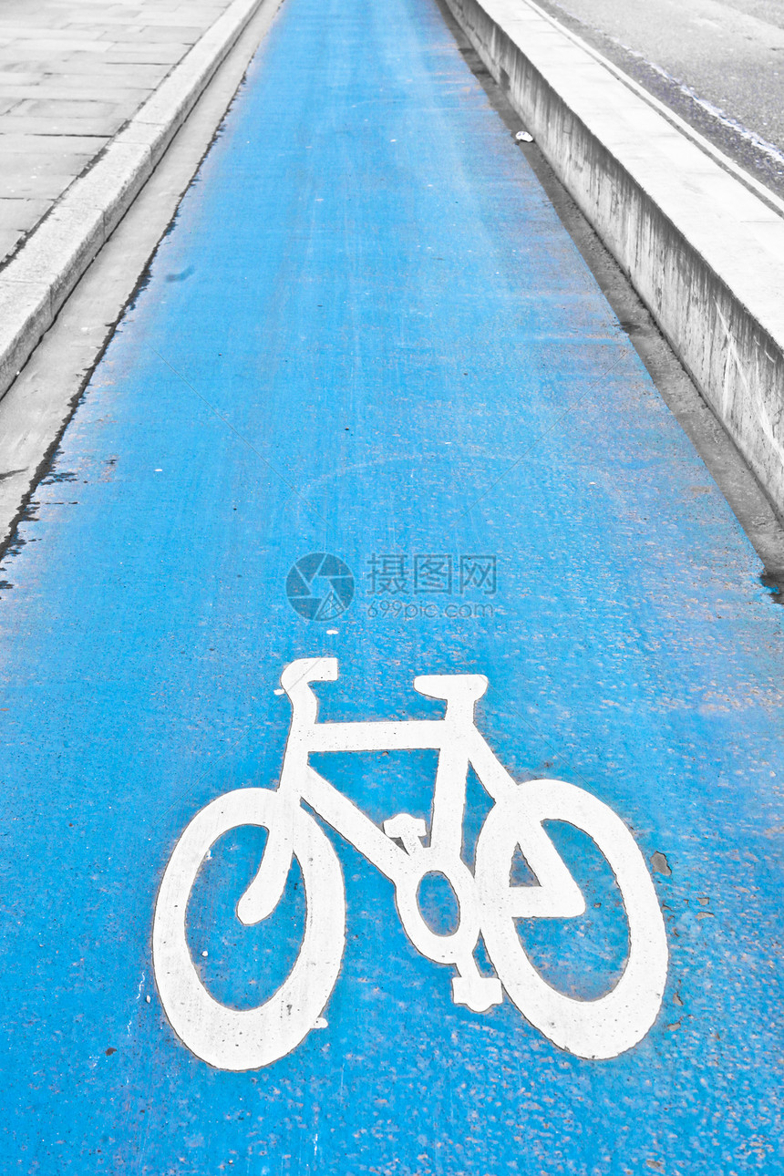 循环路径自行车信号城市车道运动小路路线旅行运输蓝色图片