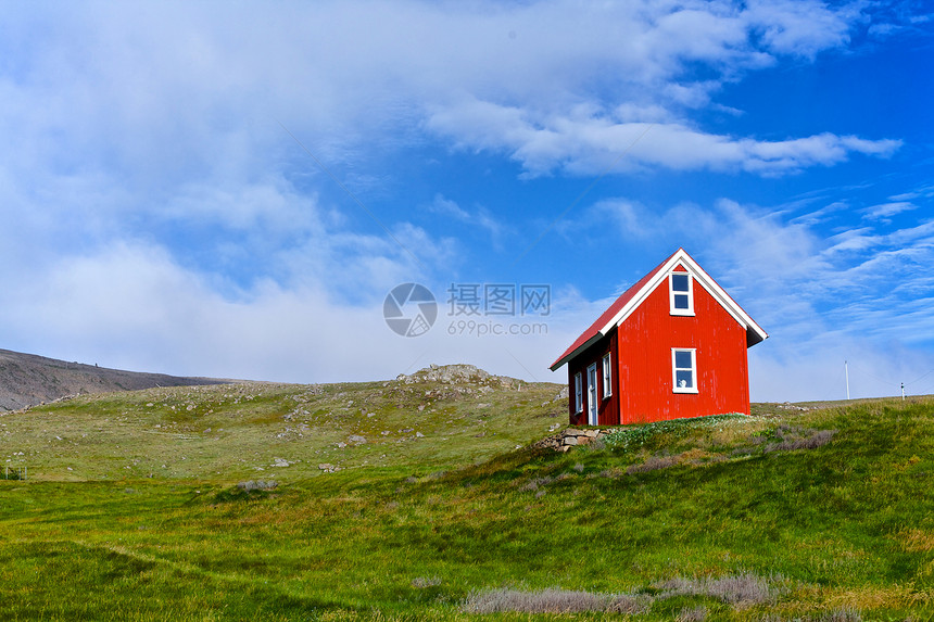 冰岛的房子宗教农村农场旅行蓝色地标小屋村庄草地观光图片