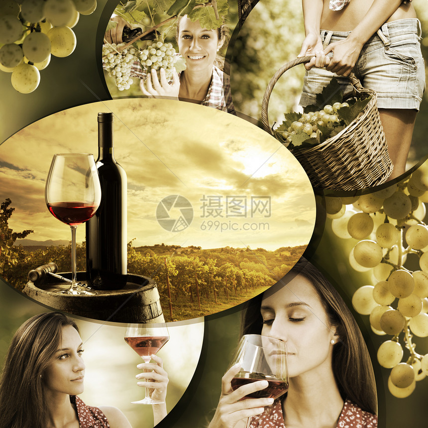 葡萄酒和葡萄园气氛瓶子农业农民静物酒瓶木头女子玻璃酒杯图片