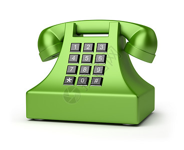 电话白色古玩按钮插图商业数字绿色背景图片