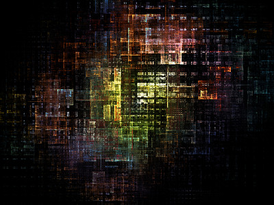 技术胶质电脑网格黄色矩形机械设计元素工业网络背景图片