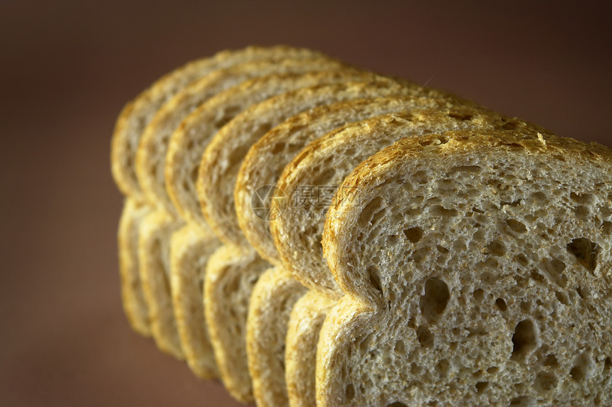 切片面包白色黄色美食早餐小麦厨房脆皮面粉水平棕色图片
