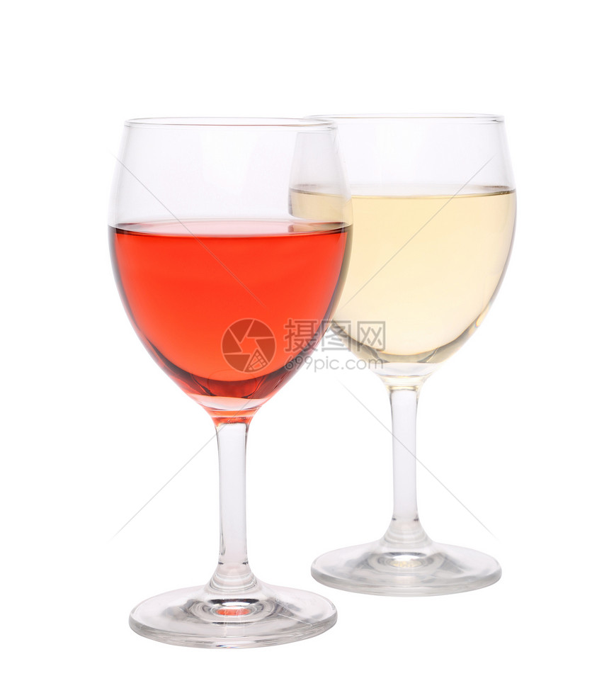 红酒和白葡萄酒杯酒杯派对白色飞溅玻璃水晶果汁器皿运动生活图片