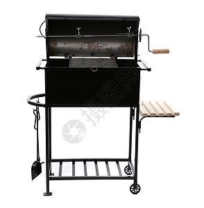 新的黑色烧烤 有封面火炉派对物品烹饪家庭金属炙烤器具加热器背景图片