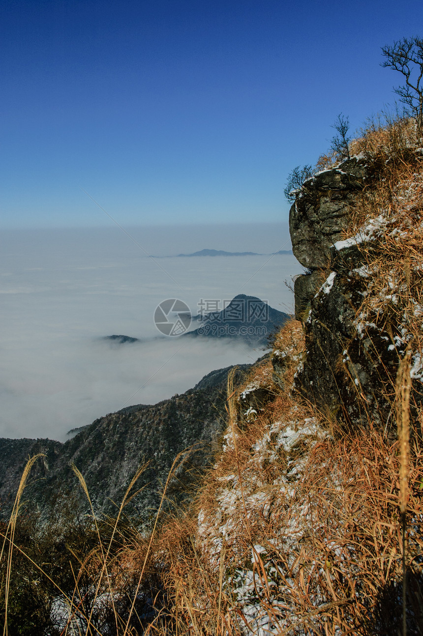 山日出太阳场景晴天武功白色风景旅行远足山脉图片