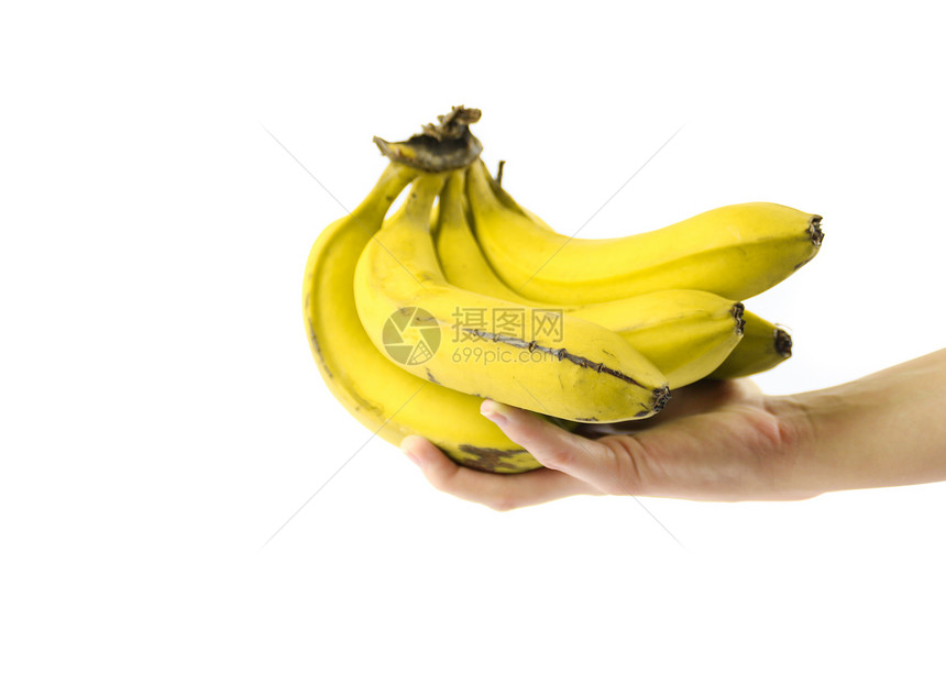 来个香蕉营养热带黄色食物水果白色杂货图片