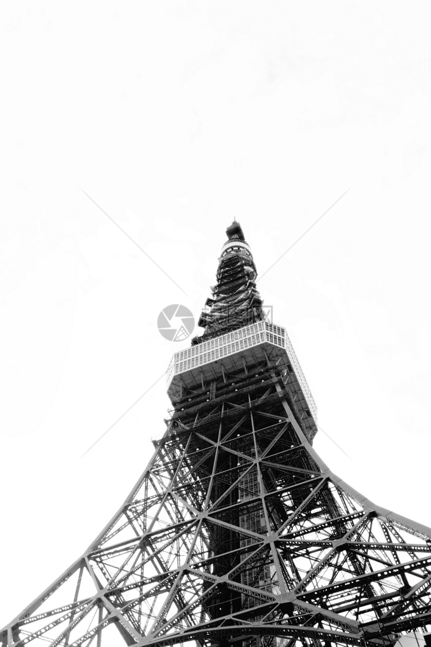 东京塔白色吸引力天空旅游黑色工程观察者地标建筑学访问图片