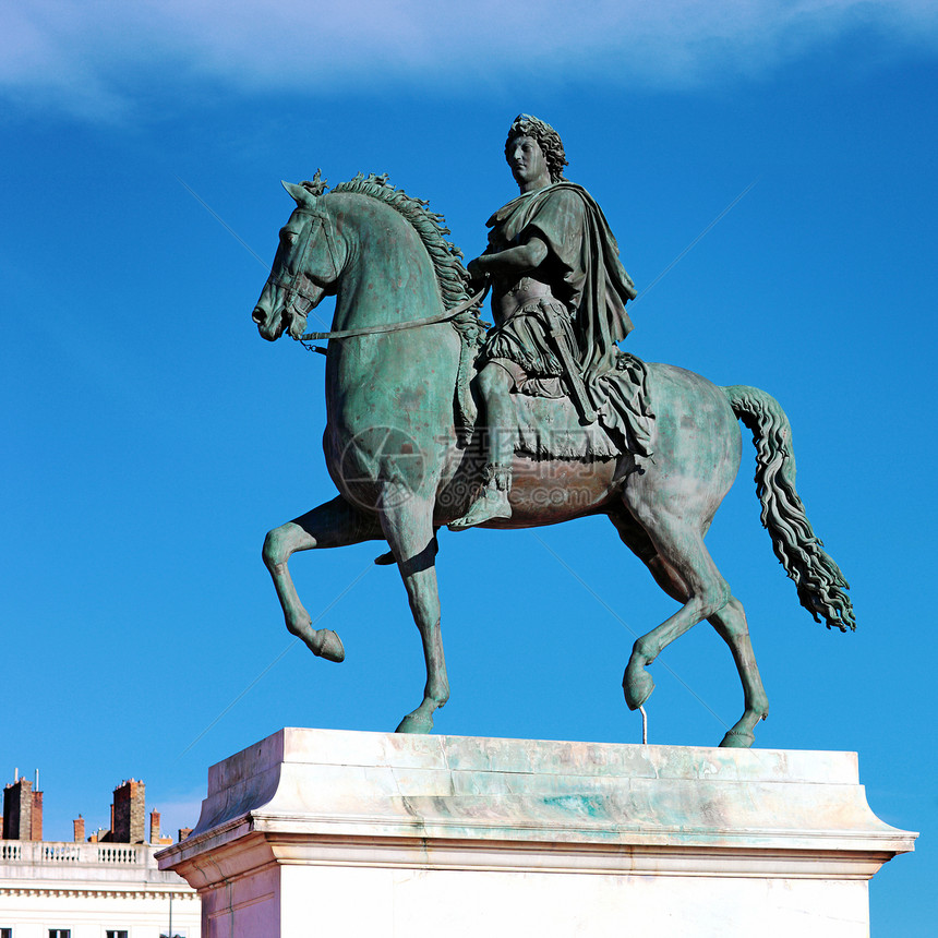 路易十四马术雕像纪念碑地区城市太阳纪念馆广场正方形图片