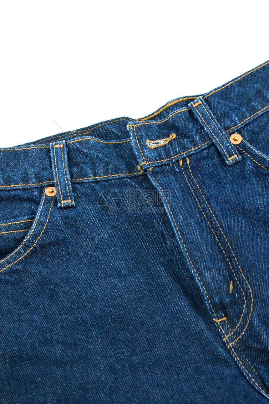 蓝色牛仔裤纤维宏观牛仔布帆布国家空白裤子材料织物口袋图片