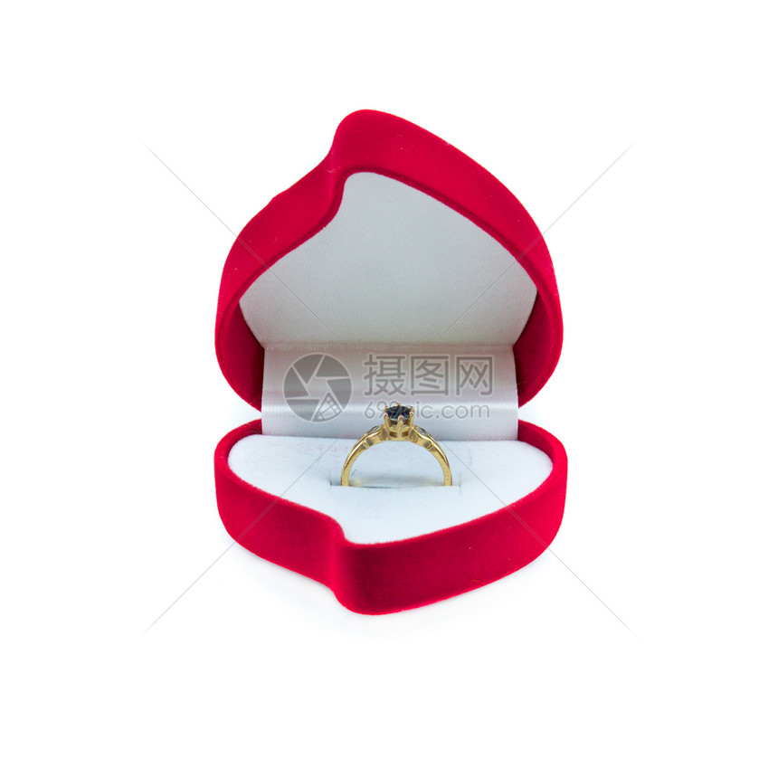 红色框中的环水晶庆典婚礼念日反射奢华宝石宏观礼物结婚图片