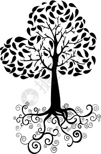光根节秋树周光个性生长植物电脑寓言衬套植物学插图绘画卷须插画