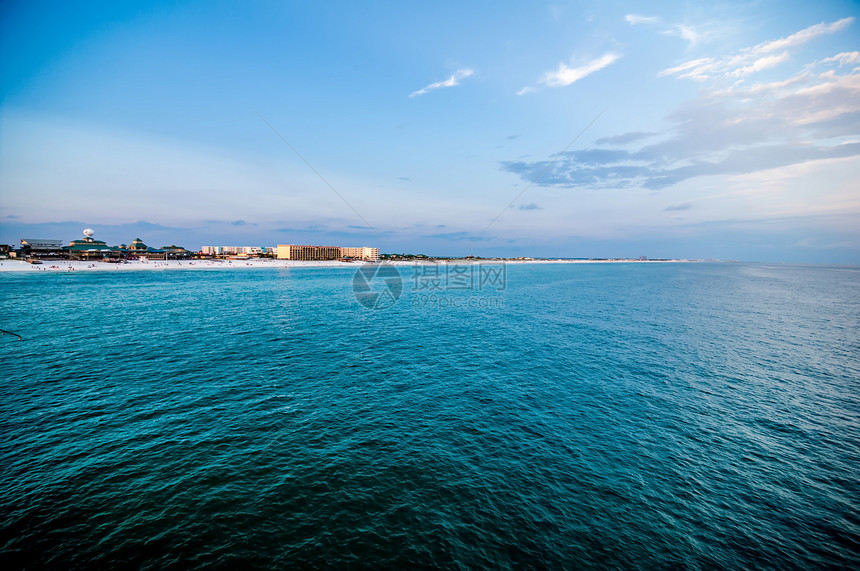 佛罗里达海滩景场景天空海洋天气波浪海滩地平线太阳阳光海岸图片