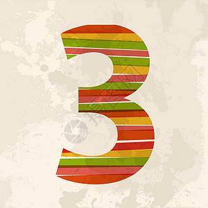 三号古金色三号数字创造力字体卡片绿色矢量红色棕色艺术多样性背景图片