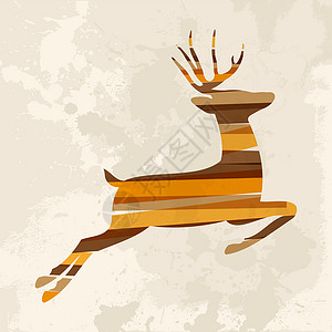 多色古金驯鹿插图透明度作品创造力乐队拼图多样性艺术动物活力背景图片