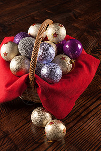 圣诞装饰品篮子手工静物玩具背景图片