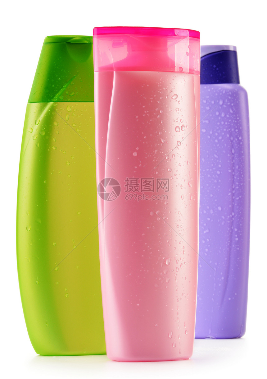 身体护理和美容产品的塑料瓶及毛巾肥皂卫生润肤化妆品浴室化学品团体健康液体图片