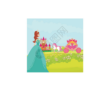 森林公主美丽的公主在风景中设计图片