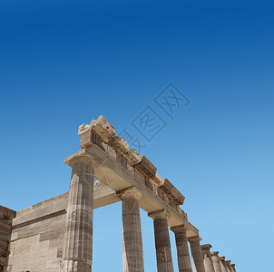 古希腊寺庙废墟背景图片