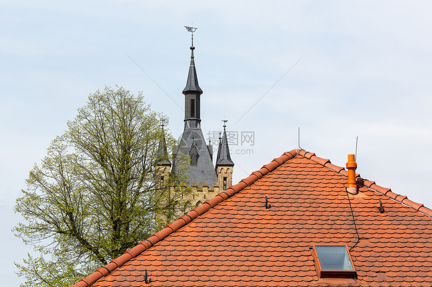 德国Bad Wimpfen市或旧城城市旅行脖子教会山顶景观旅游废墟乡村房子图片