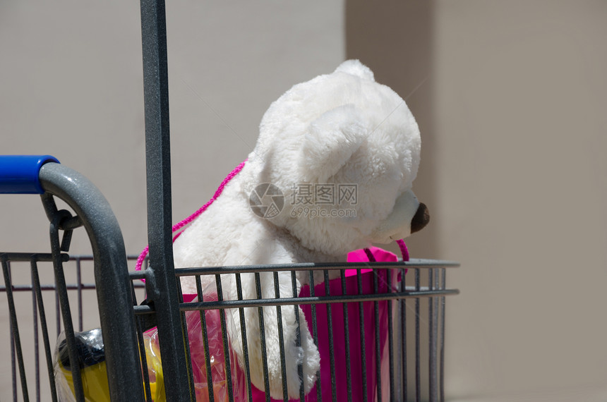 基德购物零售孩子玩具购物车玩具熊水平