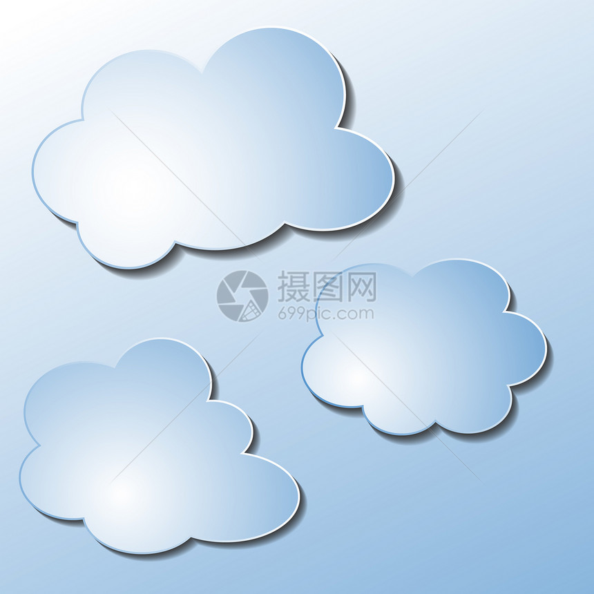 云横幅天气云景气泡插图演讲网络标签白色天空图片