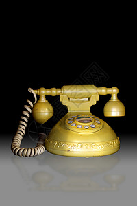 经典样式( 前视图) 中的黄色办公电话背景图片