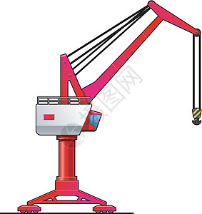 吊车工业龙门架红色重机运输图像行车卡通片插图高清图片