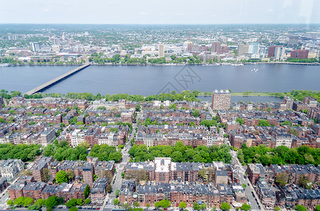 综保区美国波士顿Beacon Hill区空中观察高度城市建筑全景建筑物遗产天线地标观光景观背景