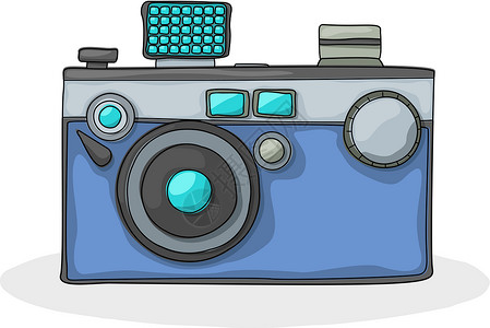Retro相机艺术照片夹子技术框架镜片摄影卡通片插图摄影师背景图片