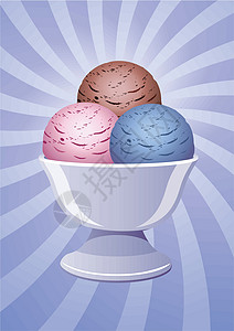 在碗中的冰淇淋碗中矢量冰淇淋茶点香草宏观射线营养喜悦乐趣食物玻璃产品插画