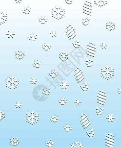 雪上脚印绘画墙纸打印小路插图白色团体雪花踪迹卡通片背景图片