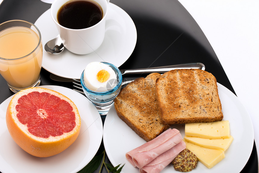 早餐盘子小吃饮食自助餐宏观美食时间咖啡营养食物图片