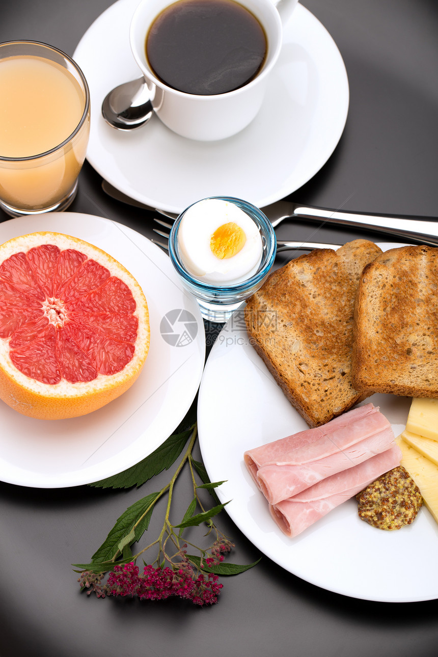 早餐美食吃饭面包工作室自助餐柚子咖啡食物营养小吃图片
