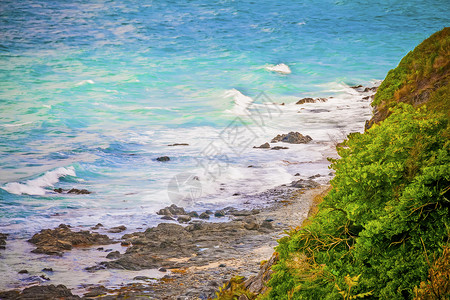 浪漫的海洋海岸背景图片