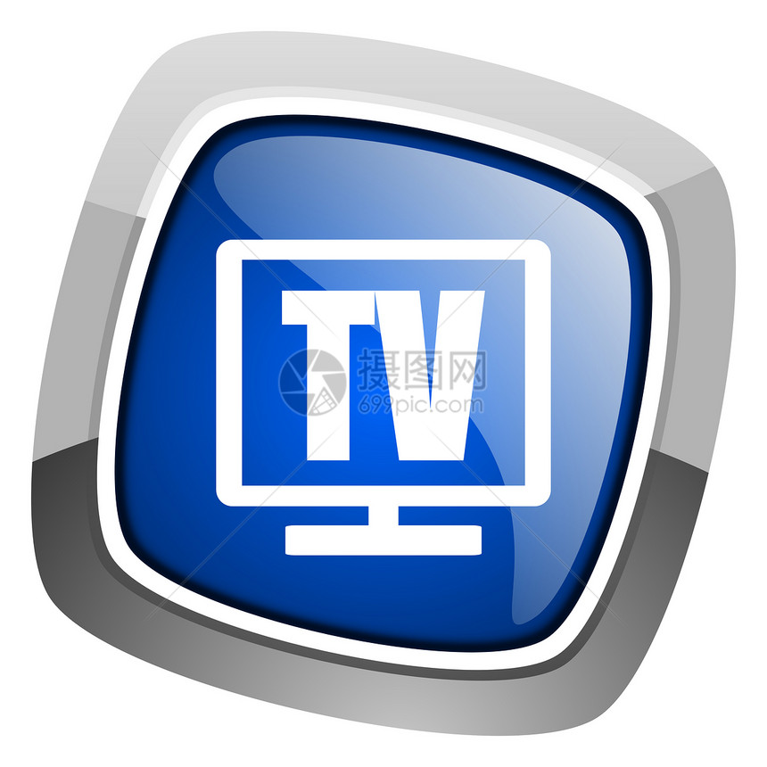 tv 图标合金手表正方形日程互联网展示商业蓝色电视居住图片