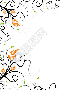 矢量花卉背景植物曲线漩涡滚动插图叶子背景图片