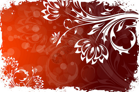 Grungy 花背景白色插图植物火花叶子背景图片