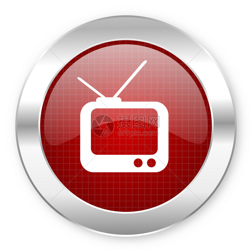 tv 图标红色日程商业监视器互联网视频按钮横幅展示电影图片