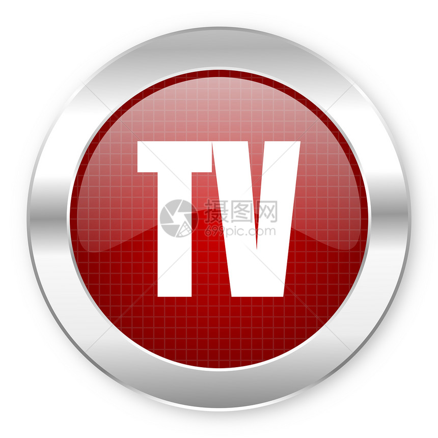 tv 图标网络电视视频屏幕合金互联网按钮红色运河监视器图片