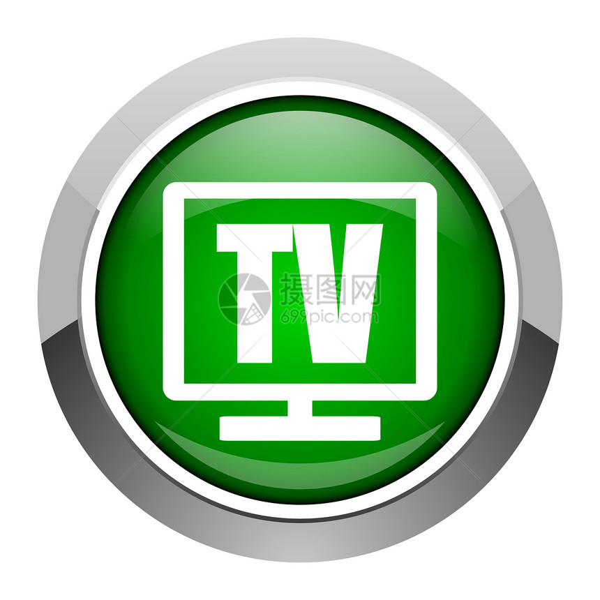 tv 图标视频监视器网络电视钥匙居住展示绿色手表屏幕图片