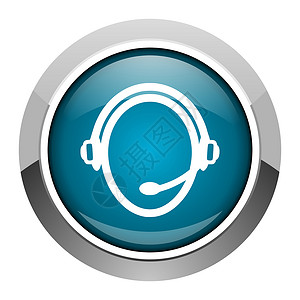 客户服务用户服务图标网络电话电子商务操作员顾客耳机互联网按钮蓝色商业背景图片