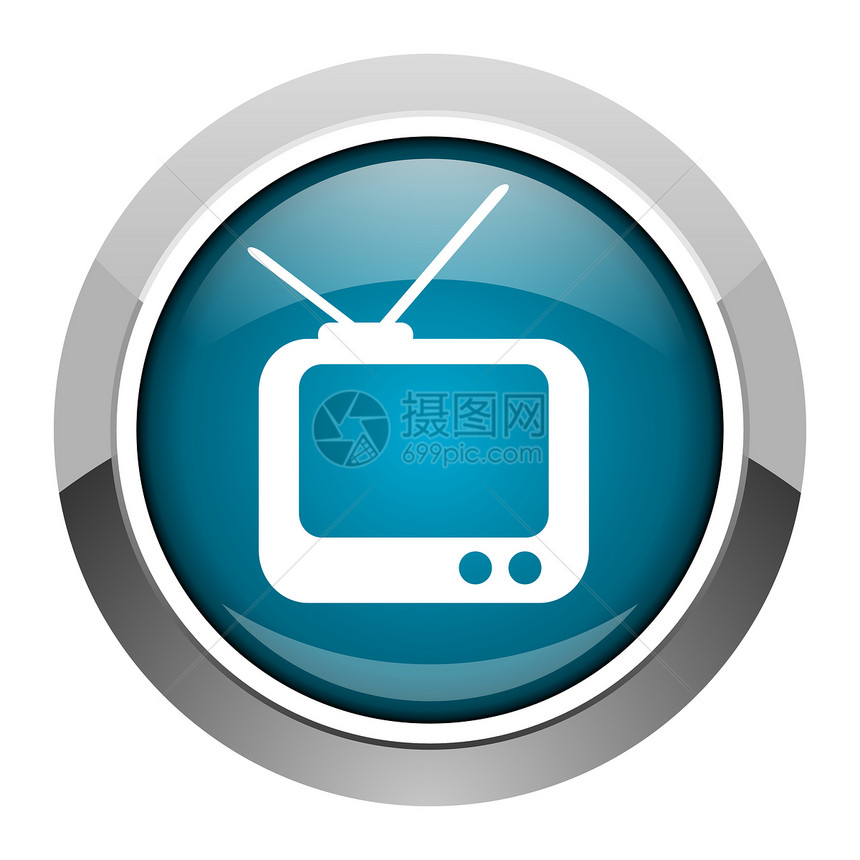 tv 图标监视器商业按钮运河钥匙网络居住屏幕互联网蓝色图片