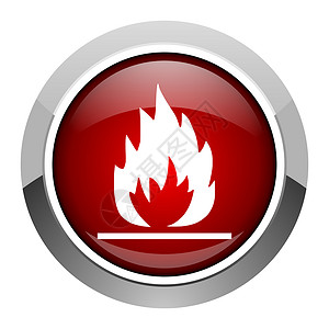 红色火焰图标火焰图标壁炉加热烧伤圆圈警报网络钥匙烟花烧烤按钮背景